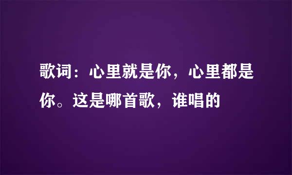歌词：心里就是你，心里都是你。这是哪首歌，谁唱的