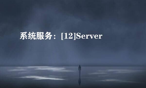 系统服务：[12]Server