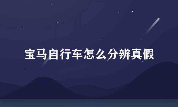 宝马自行车怎么分辨真假