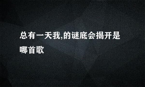 总有一天我,的谜底会揭开是哪首歌