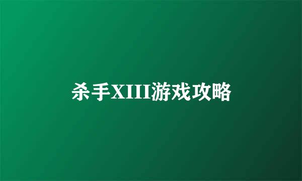 杀手XIII游戏攻略
