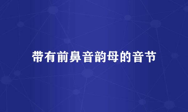 带有前鼻音韵母的音节