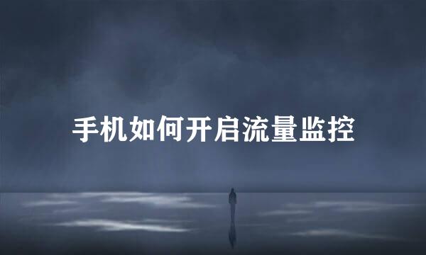 手机如何开启流量监控