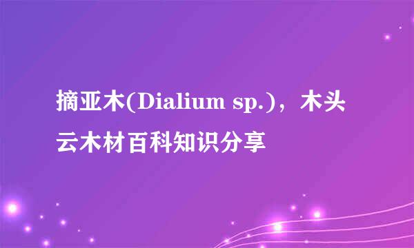 摘亚木(Dialium sp.)，木头云木材百科知识分享