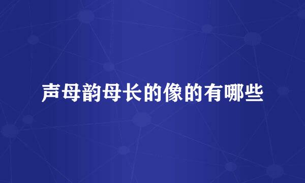 声母韵母长的像的有哪些
