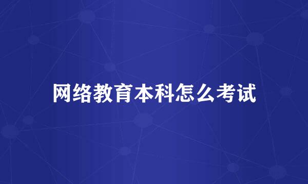 网络教育本科怎么考试