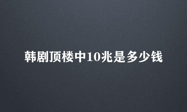 韩剧顶楼中10兆是多少钱