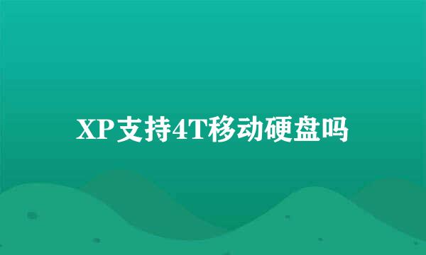 XP支持4T移动硬盘吗