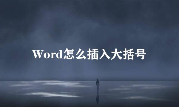 Word怎么插入大括号