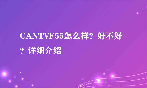 CANTVF55怎么样？好不好？详细介绍
