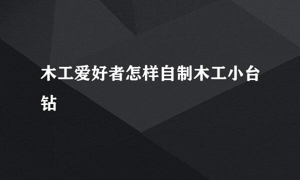 木工爱好者怎样自制木工小台钻
