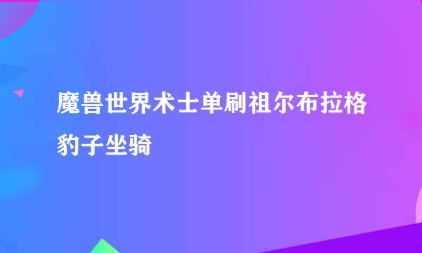 魔兽世界术士单刷祖尔布拉格豹子坐骑