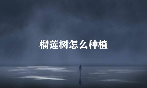 榴莲树怎么种植
