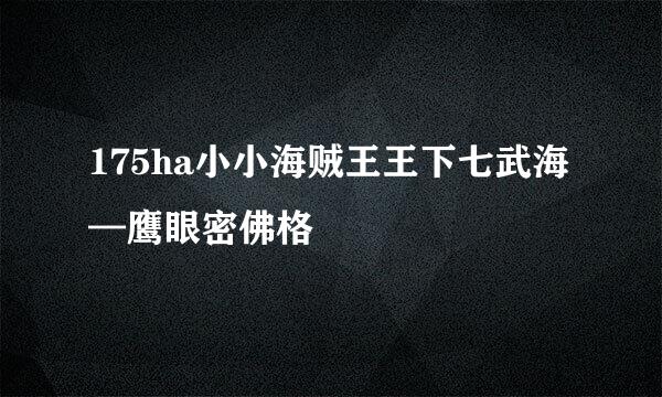 175ha小小海贼王王下七武海—鹰眼密佛格