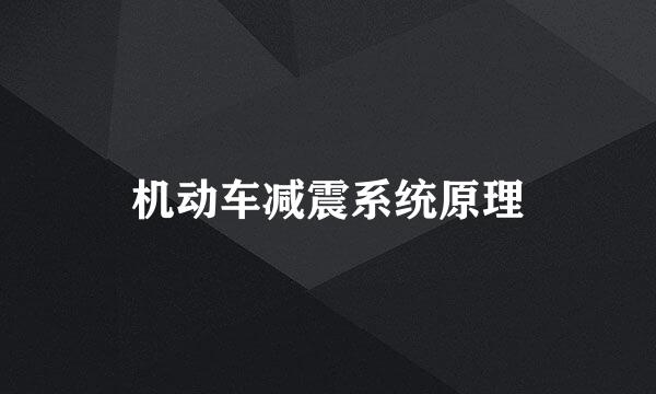 机动车减震系统原理