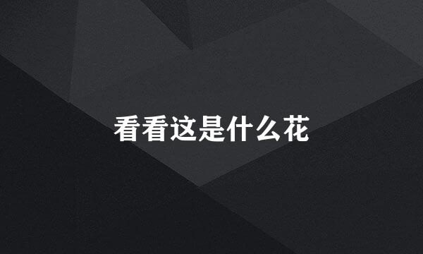 看看这是什么花