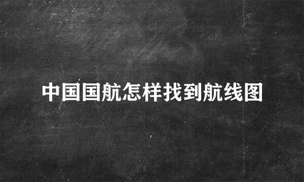 中国国航怎样找到航线图