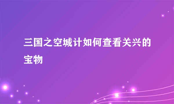 三国之空城计如何查看关兴的宝物
