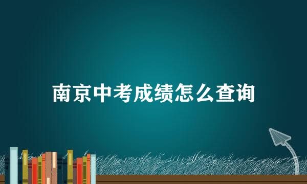 南京中考成绩怎么查询