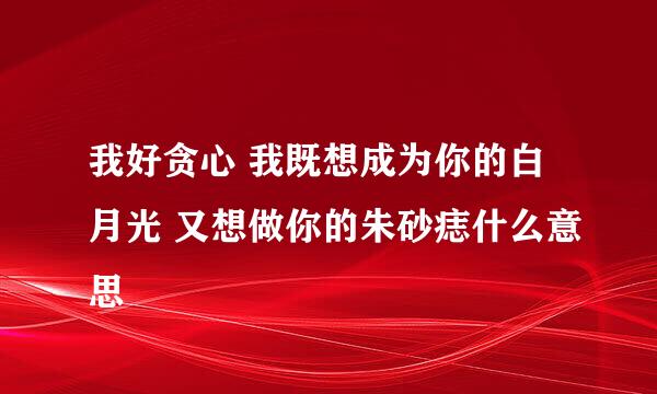 我好贪心 我既想成为你的白月光 又想做你的朱砂痣什么意思