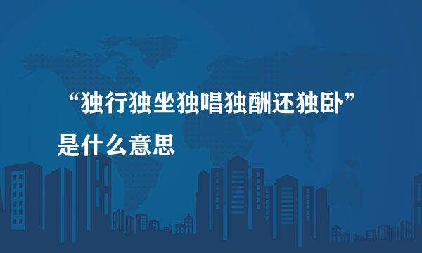“独行独坐独唱独酬还独卧”是什么意思