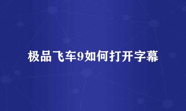 极品飞车9如何打开字幕