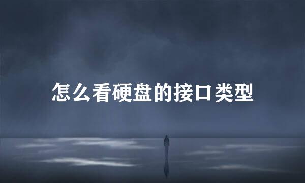 怎么看硬盘的接口类型
