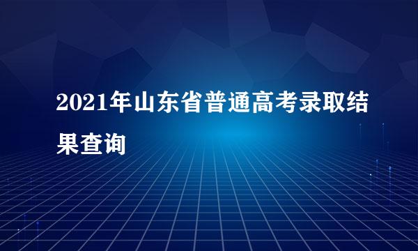 2021年山东省普通高考录取结果查询