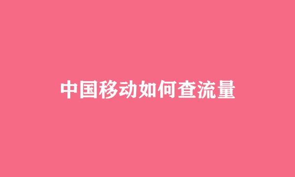 中国移动如何查流量