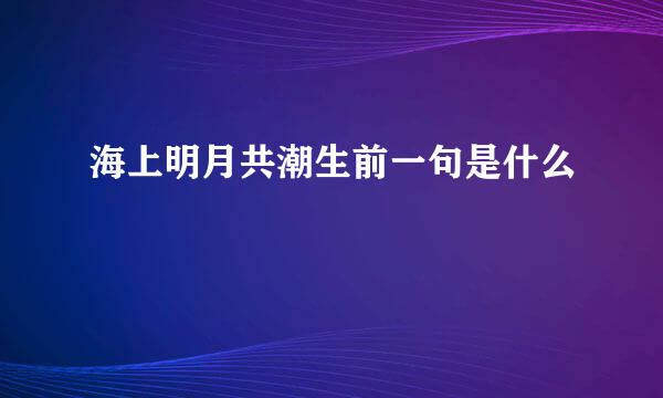 海上明月共潮生前一句是什么