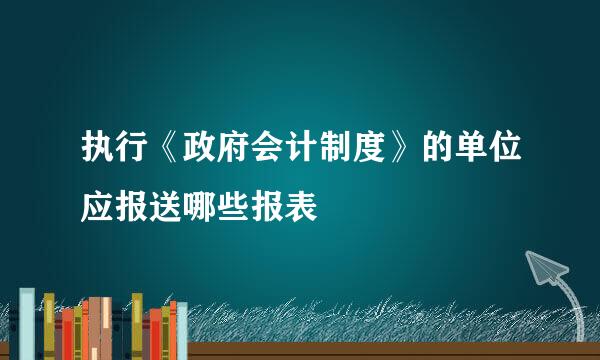 执行《政府会计制度》的单位应报送哪些报表