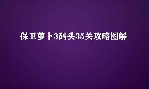 保卫萝卜3码头35关攻略图解