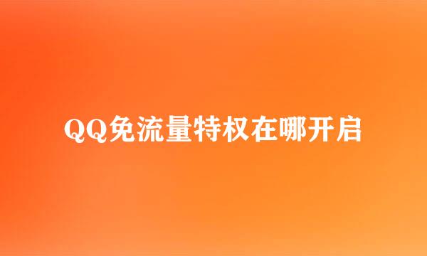 QQ免流量特权在哪开启