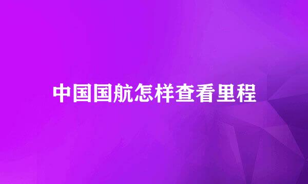 中国国航怎样查看里程