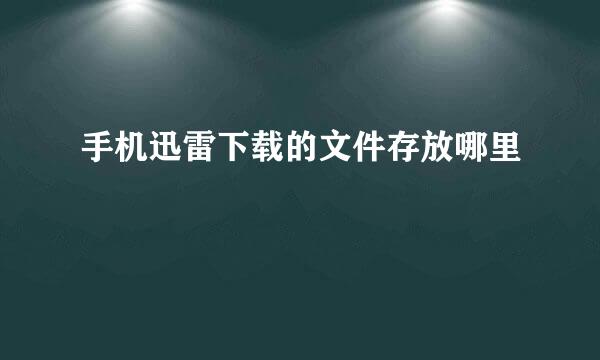 手机迅雷下载的文件存放哪里