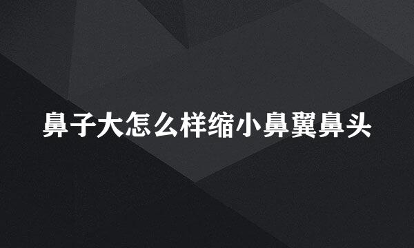 鼻子大怎么样缩小鼻翼鼻头