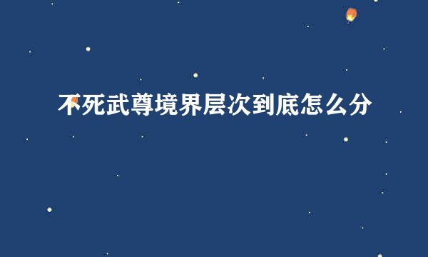 不死武尊境界层次到底怎么分