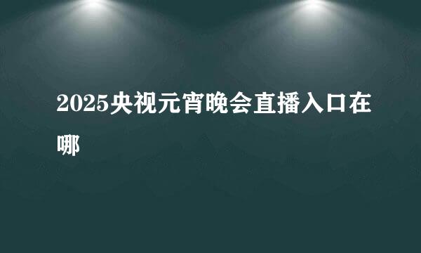2025央视元宵晚会直播入口在哪