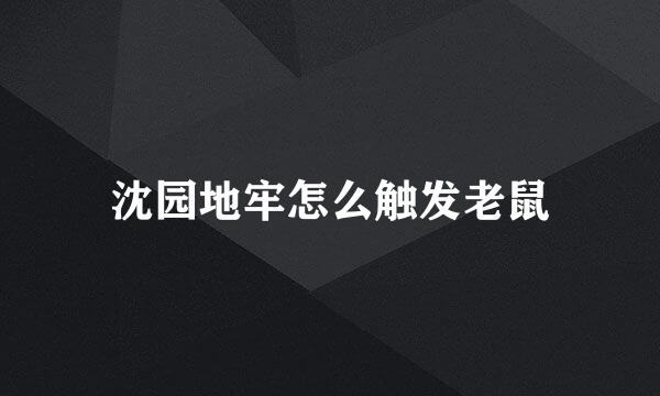 沈园地牢怎么触发老鼠