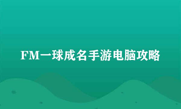 FM一球成名手游电脑攻略