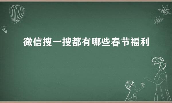 微信搜一搜都有哪些春节福利