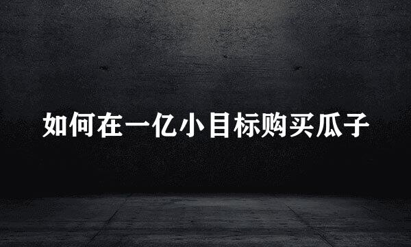 如何在一亿小目标购买瓜子