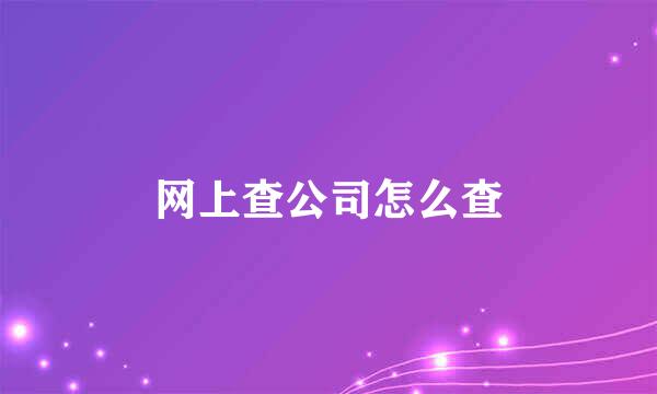 网上查公司怎么查