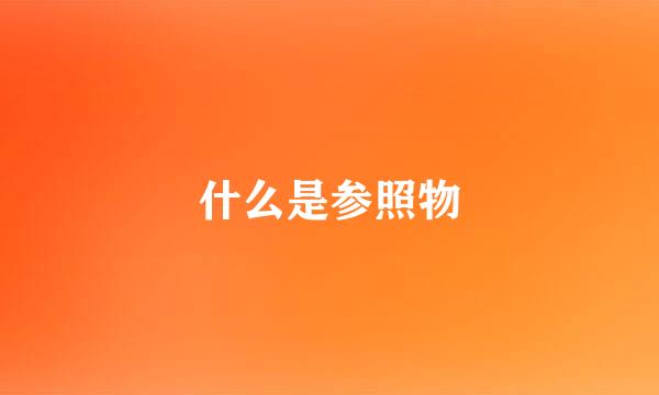 什么是参照物