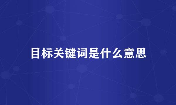 目标关键词是什么意思