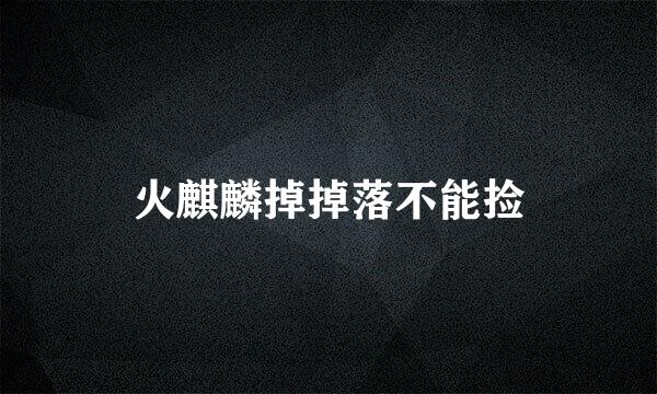 火麒麟掉掉落不能捡