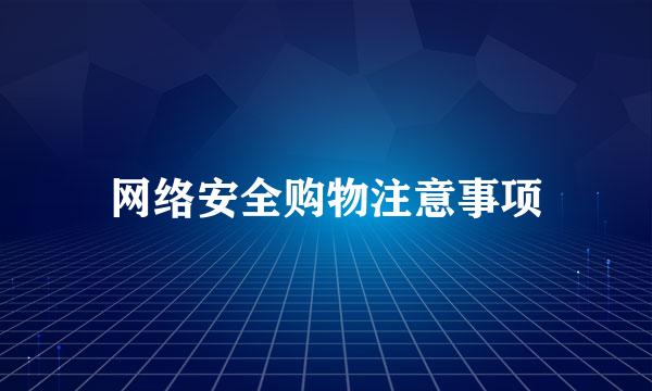 网络安全购物注意事项