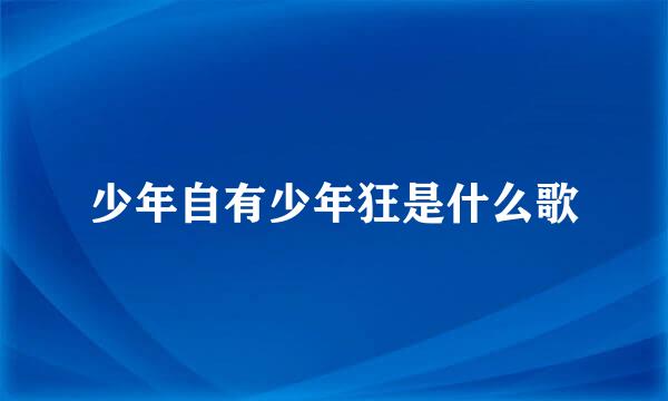 少年自有少年狂是什么歌