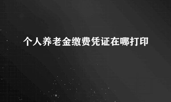 个人养老金缴费凭证在哪打印