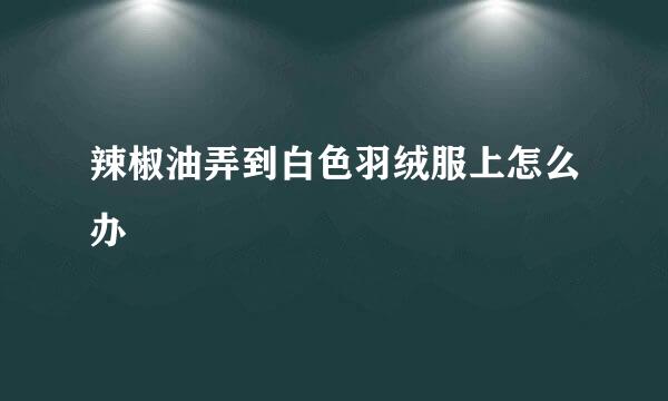 辣椒油弄到白色羽绒服上怎么办